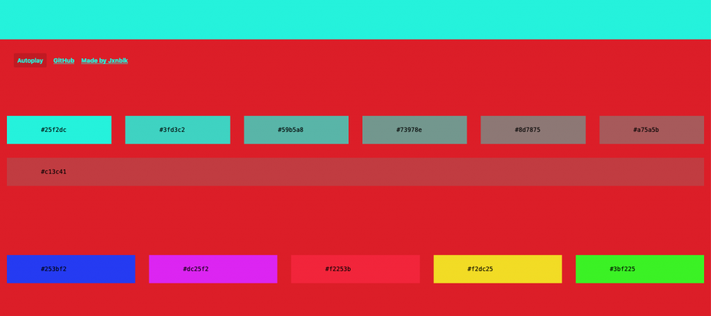 配色ツール「HELLO COLOR」の配色サンプル画面