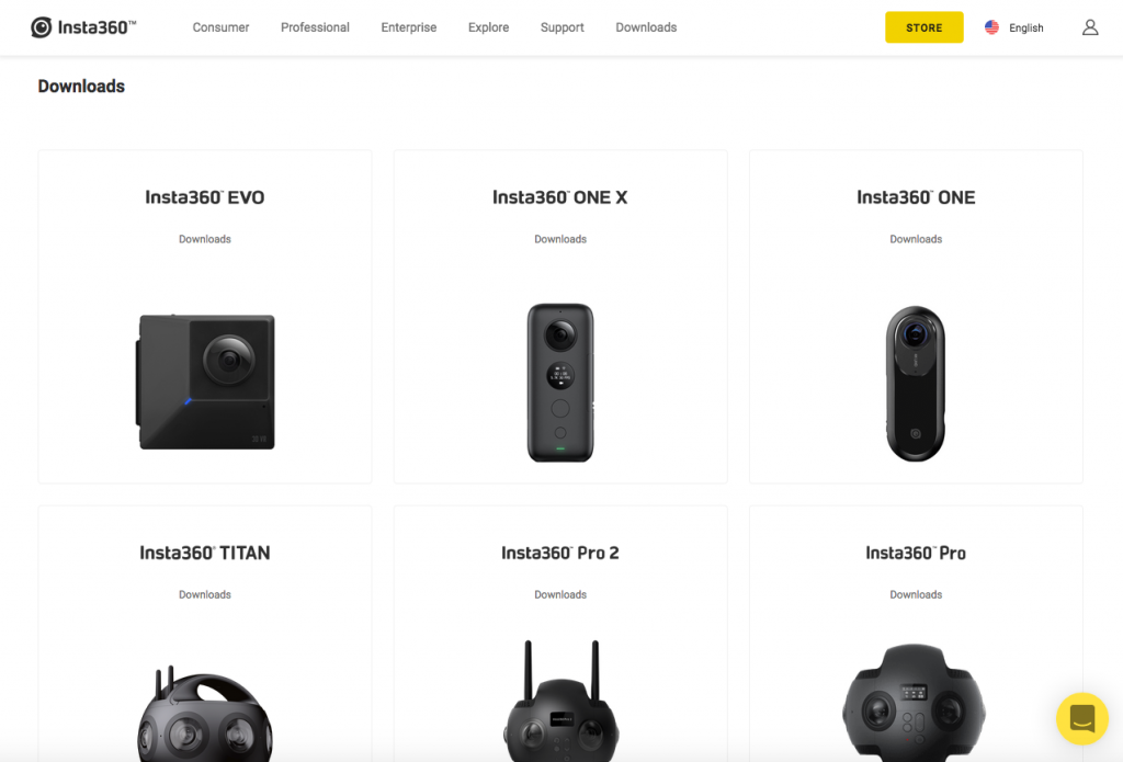 360度カメラ、インスタ360の専用アプリダウンロードサイト
