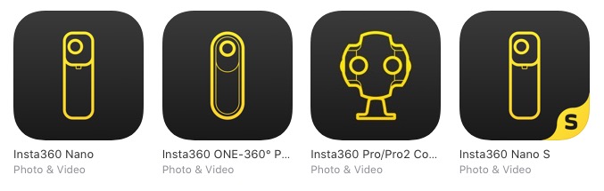 insta360シリーズ製品で撮影する時に必要な、それぞれのデバイスのアプリを起動します。
